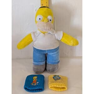 Homer Simpson 10" Plush Doll 20th Century Fox 2005 Nanco + 2 Child Sweat Bands